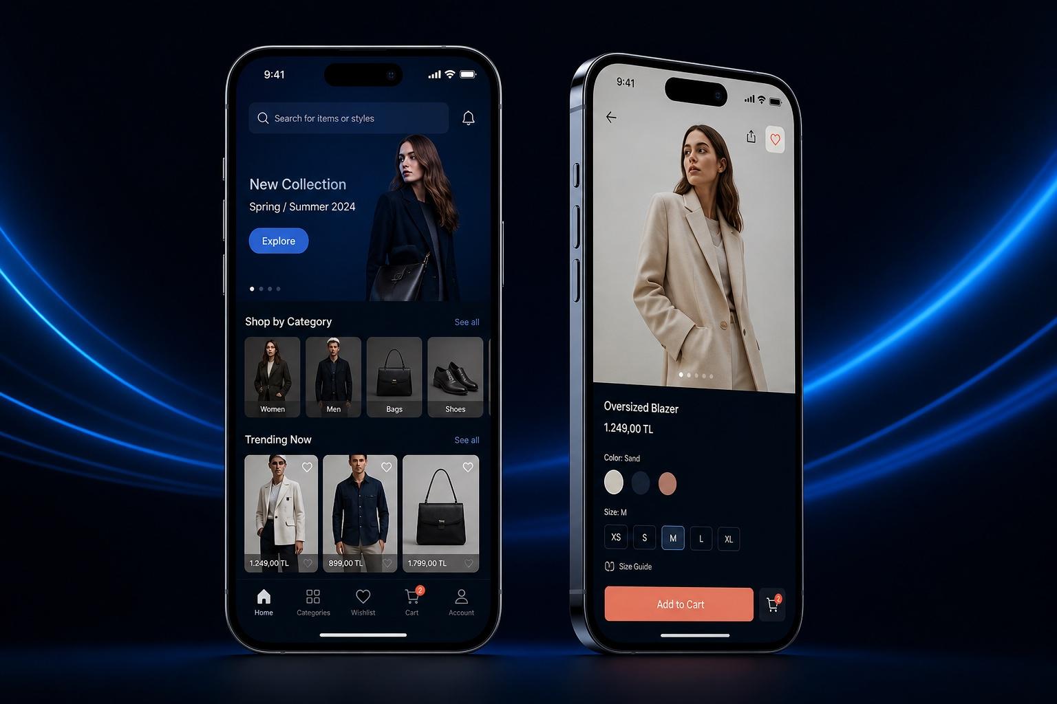 Nova Commerce iOS ve Android mobil uygulama tasarımı